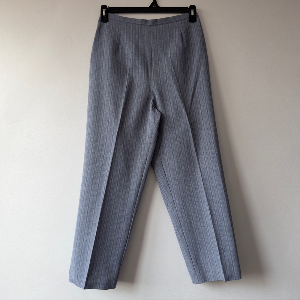 Classic Women's Blue Gray Pinstripe Dress Pants